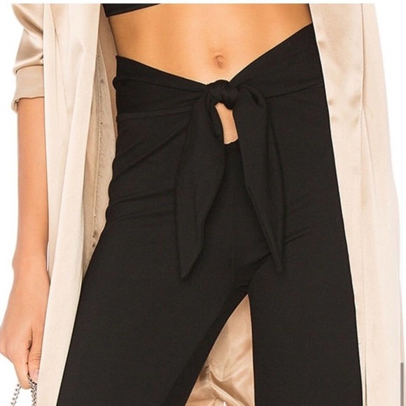 LPA Revolve XL 572 Stretch Tie Waist Leggings Black Pants X-Large - Picture 3 of 16